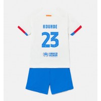 Barcelona Jules Kounde #23 Udebane Trøje Børn 2023-24 Kortærmet (+ Korte bukser)